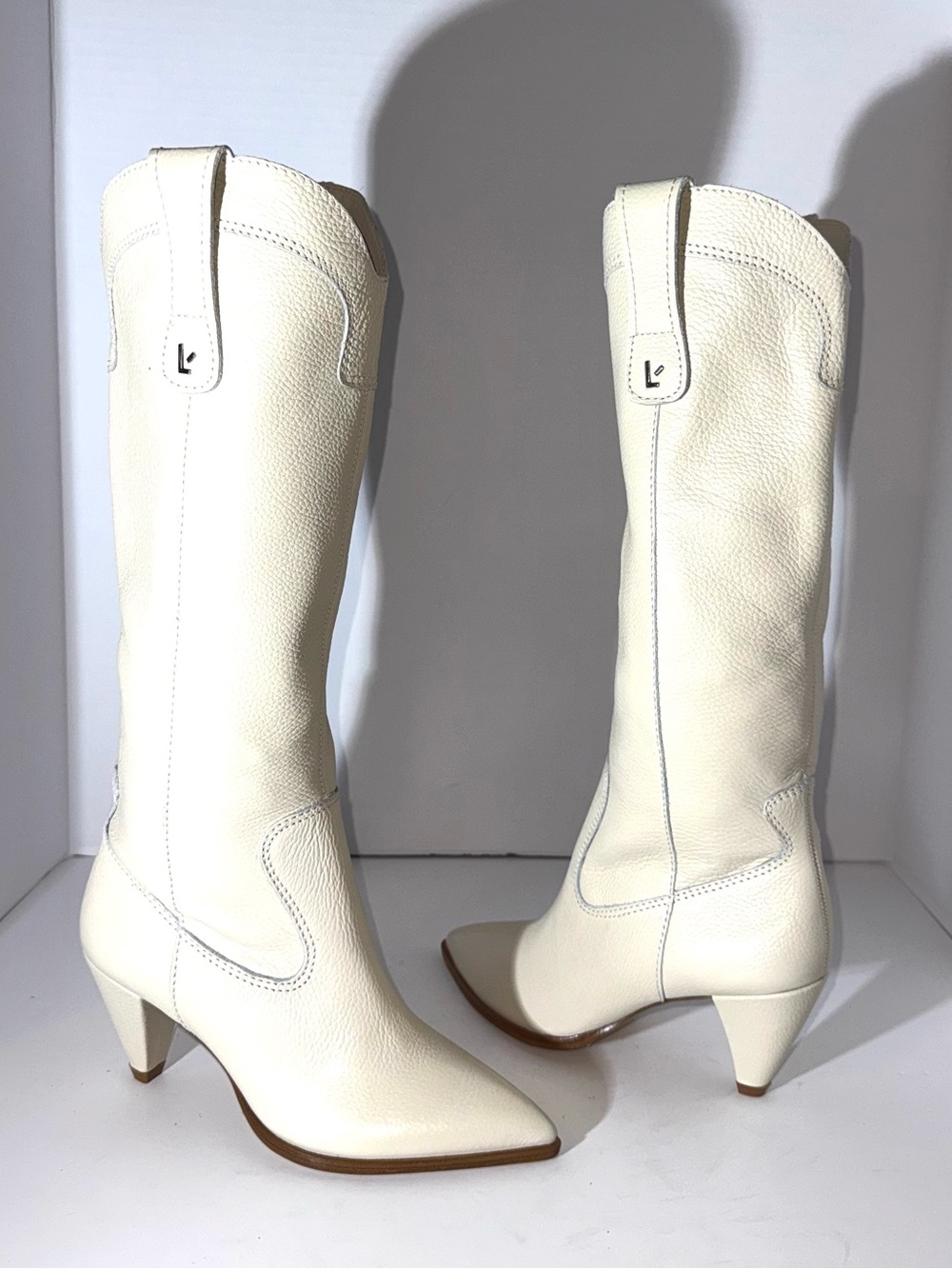 Larroude Louise Boots In Ivory